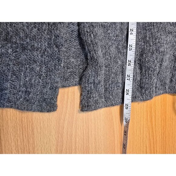 Chiaramente Cardigan XL Alpaca Wool Blend Gray Button Italian Made Lagenlook - Picture 6 of 11